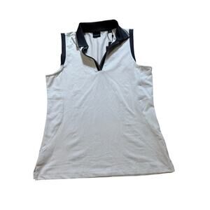 new Dunning Sleeveless Shirt Women's Small Collared White Coolmax
